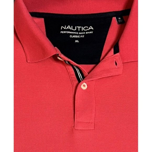 Nautica Polo Shirt Mens XL Pink Casual Short Sleeve Adult - Picture 4 of 4